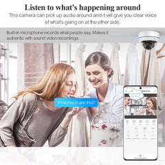 Techage H.265 4MP 5MP dôme intérieur 48V POE caméra IP Audio unidirectionnel verre anti-vandalisme IPC P2P vidéo CCTV Surveillance de sécurité