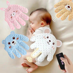 Oreiller de paume apaisant pour bébé ours mignon, avec télécommande, motif de main automatique pour aide au sommeil, gant de main, oreiller électrique pour bébé