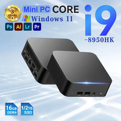 2025 Mini PC Core i9 8950HK Windows 11 Pro ordinateur de bureau ordinateur de jeu 16GB Ram 1TB SSD WiFi6 BT5.2 4K 60Hz petit ordinateur de poche