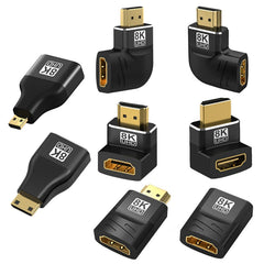 Adaptateur HDMI 2.1, 8K, Angle droit de 90 à 270 degrés, convertisseur mâle à femelle, connecteur d'extension de câble HDMI pour TV, ordinateur portable, moniteur