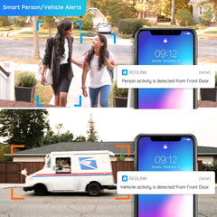 Reolink-Caméra de surveillance extérieure IP PoE 8MP/4K, dispositif de sécurité domestique sans fil, avec détection humaine, animaux de compagnie, version nocturne intelligente, 820A, 2 pièces