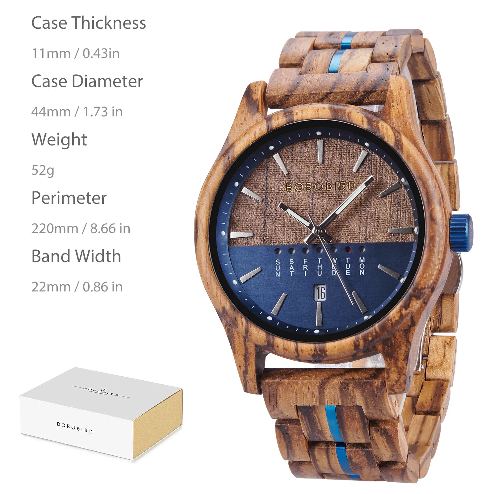 BOBO BIRD Wooden Quartz Watch Vintage Man Watch With Calendar Original Luxury Brands Men's Wooden Wristwatch 2024 New Arrival