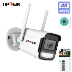 8MP 4K caméra IP Wifi sans fil 5MP AI humain détecter iCSee CCTV balle Surveillance extérieure Protection de sécurité caméra vidéo Cam
