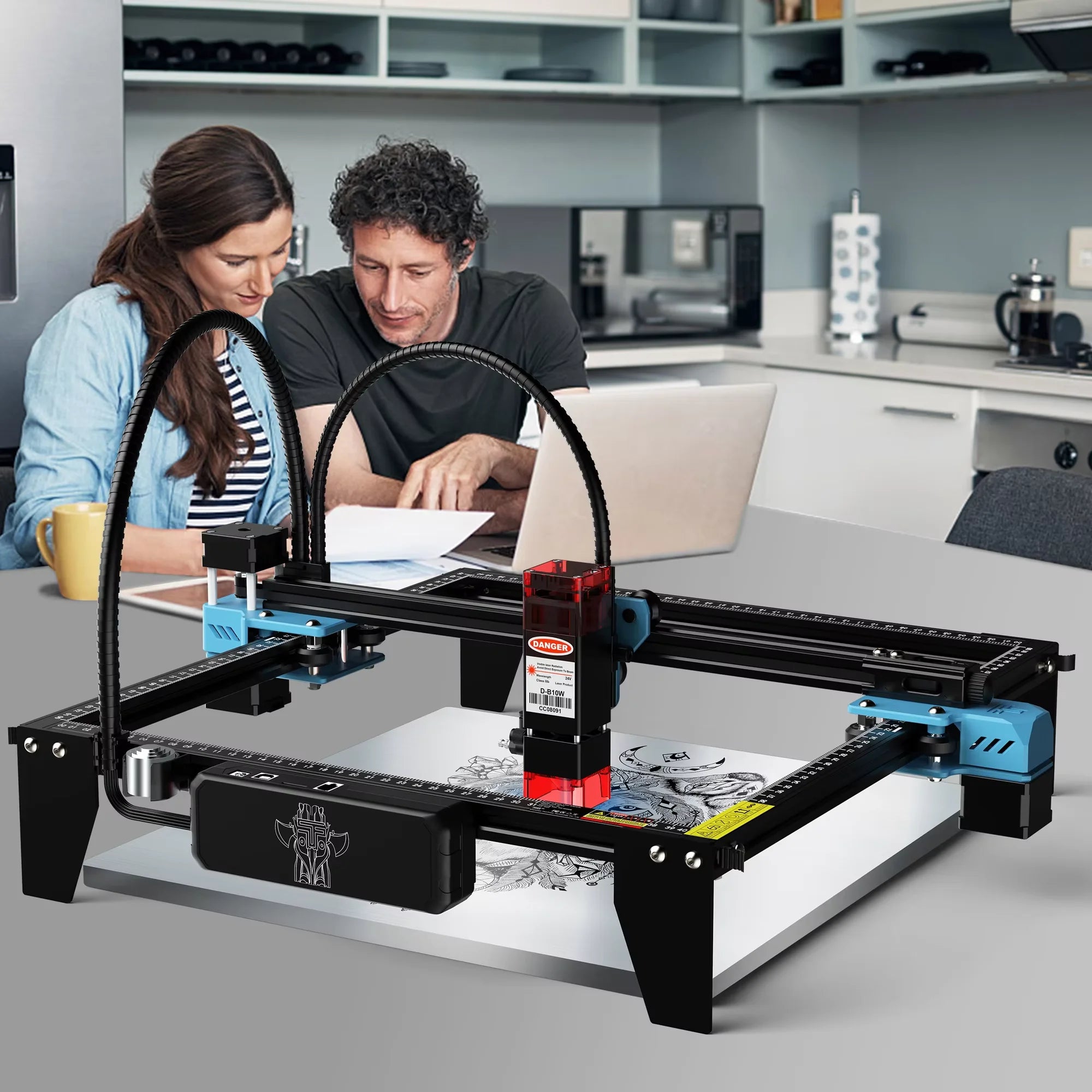 TwoTrees TTS-10 Pro 80W graveur Laser en acier inoxydable bricolage Logo imprimante métal TTS-55Pro Laser Machine de gravure CNC coupe du bois