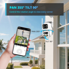 9MP 6MP Wifi caméra IP extérieure PTZ sécurité trois objectifs double écran Ai détection humanoïde suivi automatique caméra de Surveillance iCSee