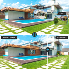 9MP 6MP Wifi caméra IP extérieure PTZ sécurité trois objectifs double écran Ai détection humanoïde suivi automatique caméra de Surveillance iCSee