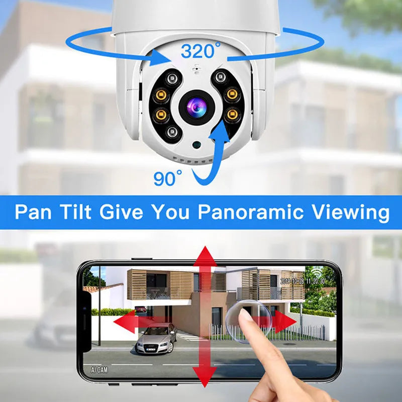 Caméra PTZ sans fil 8mp 4K HD 1080P Vision nocturne en couleur caméra IP Wifi pour l'extérieur H.265 5MP Ai suivi automatique caméra de Surveillance CCTV iCsee