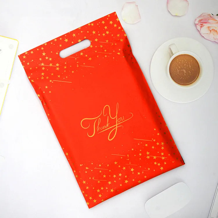 10/50 pièces merci rose Poly Mailer enveloppes adhésives sac bricolage T-shirt sous-vêtements robe Leggings jouets expédition pochettes portables