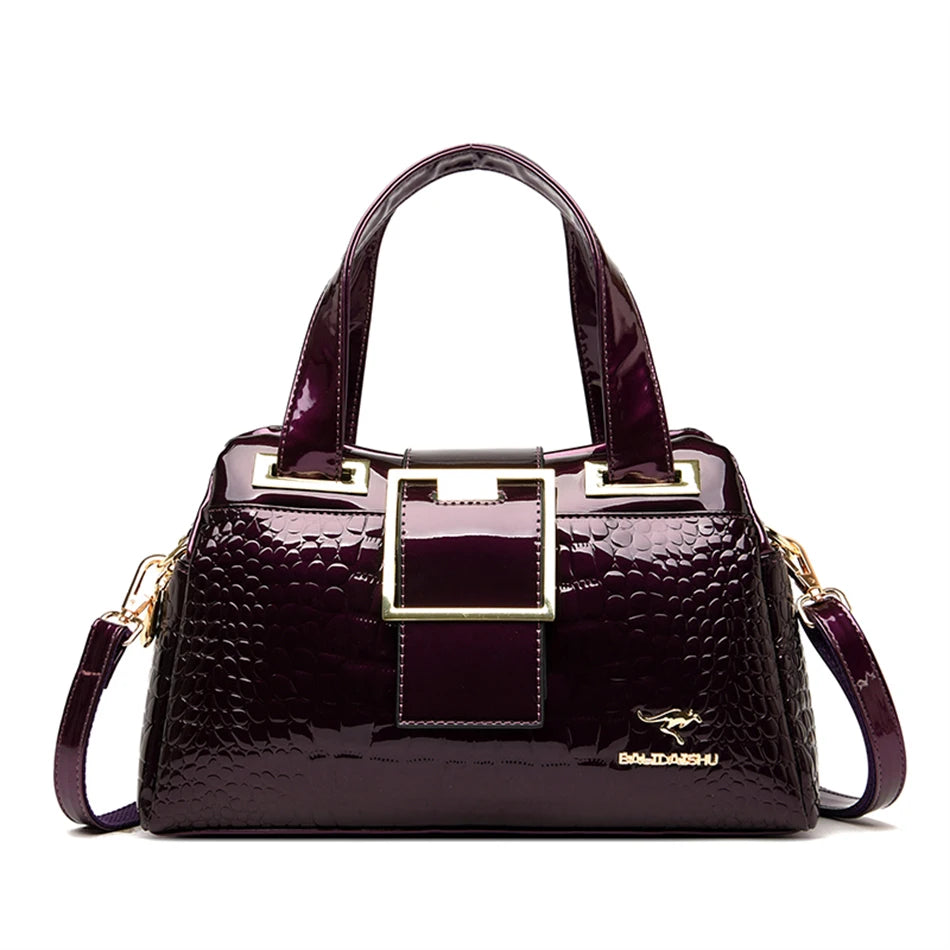 Sac fourre-tout de grande capacité à 2 couches, sacs à main de luxe pour femmes, sacs de styliste motif Crocodile pour dames, sac à bandoulière Boston de haute qualité