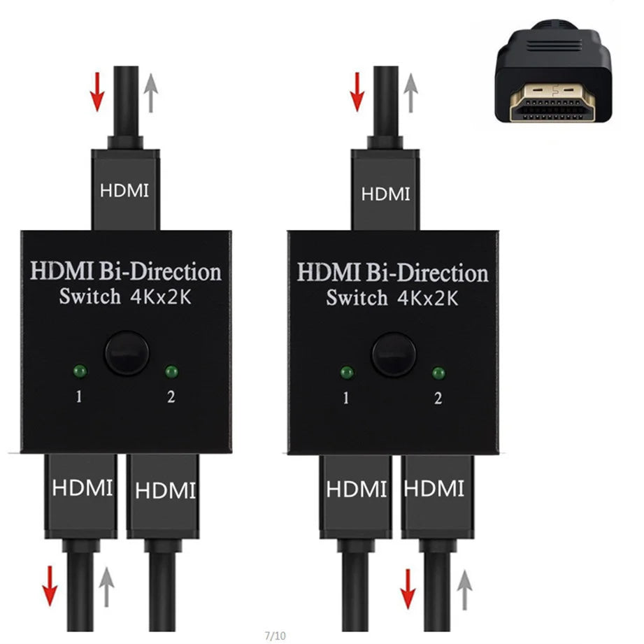 Répartiteur de câble HDMI 4K 2K 3x1, adaptateur de commutation vidéo HD 1080P, 3 entrées 1 Port de sortie, Hub HDMI pour Xbox PS4 DVD HDTV PC portable TV