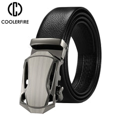 Hommes ceinture en métal marque de luxe boucle automatique en cuir haute qualité ceintures pour hommes travail d'affaires sangle décontractée ZDP001A