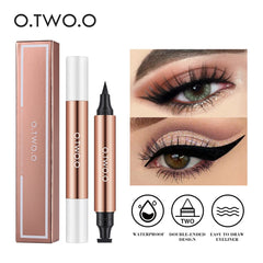 O.TW O.O-Stylo Eyeliner Liquide Noir à Double Extrémité, Waterproof, vaccage Rapide, Maquillage Cosmétique pour Femme