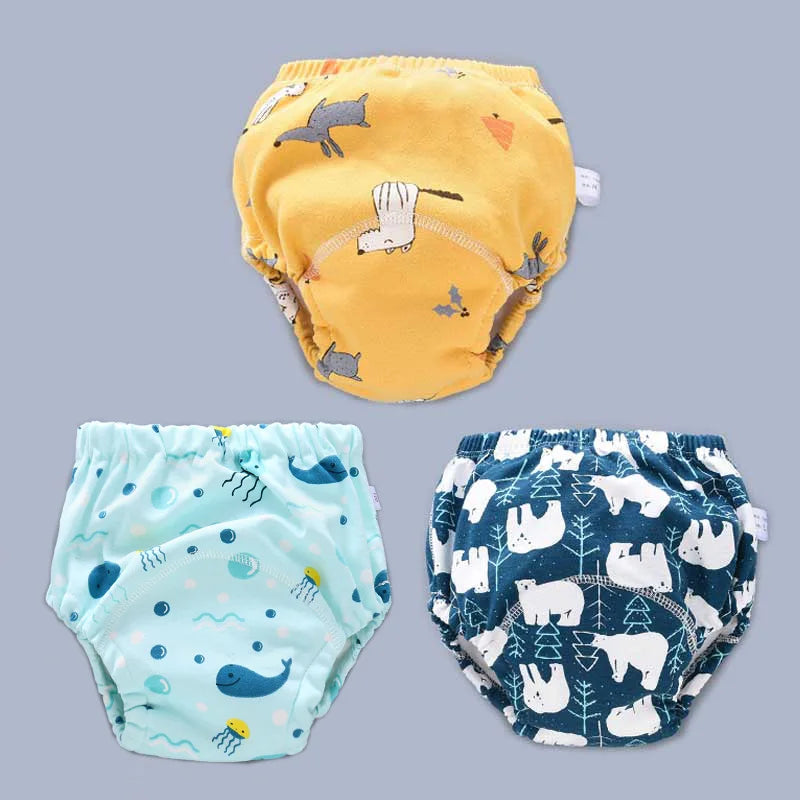Couches réutilisables pour bébé, culottes, pantalons d'entraînement en pot pour enfants, couches en tissu écologique, toilettes lavables, couches en coton pour tout-petits