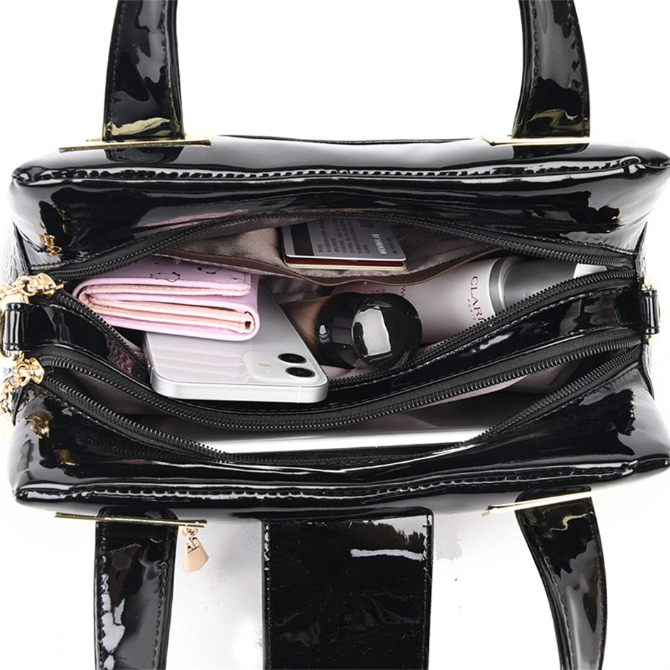 Sac fourre-tout de grande capacité à 2 couches, sacs à main de luxe pour femmes, sacs de styliste motif Crocodile pour dames, sac à bandoulière Boston de haute qualité