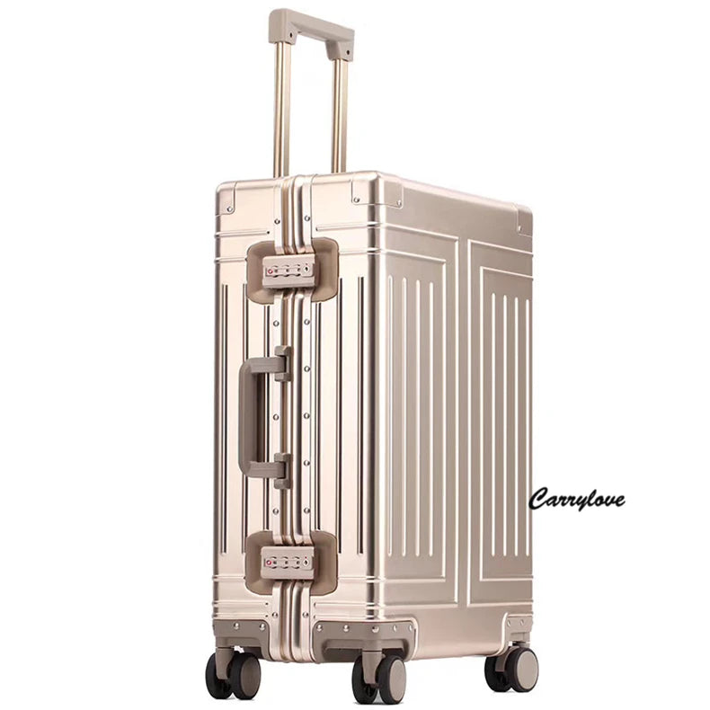 Carpoplove-Valise à Roulettes D.lique en Aluminium Étanche, Sac à Bagages de Cabine avec Roues, 20 Pouces, 24 Pouces, 26 Pouces, 29 Pouces