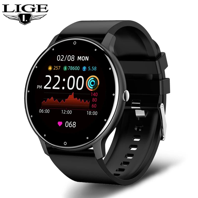 Montre intelligente Dames Écran tactile complet Sports Fitness montre IP67 étanche Bluetooth pour Android iOS Montre intelligente Femme