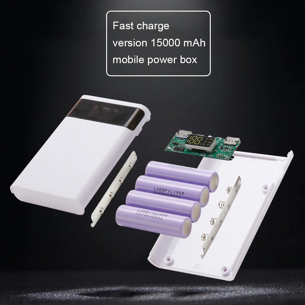 Charge rapide 18650 batterie externe 20000mAh USB Type C 5V étuis batterie Charge boîte de rangement sans batterie pour iPhone Xiaomi Huawei