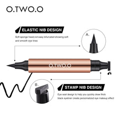 O.TW O.O-Stylo Eyeliner Liquide Noir à Double Extrémité, Waterproof, vaccage Rapide, Maquillage Cosmétique pour Femme