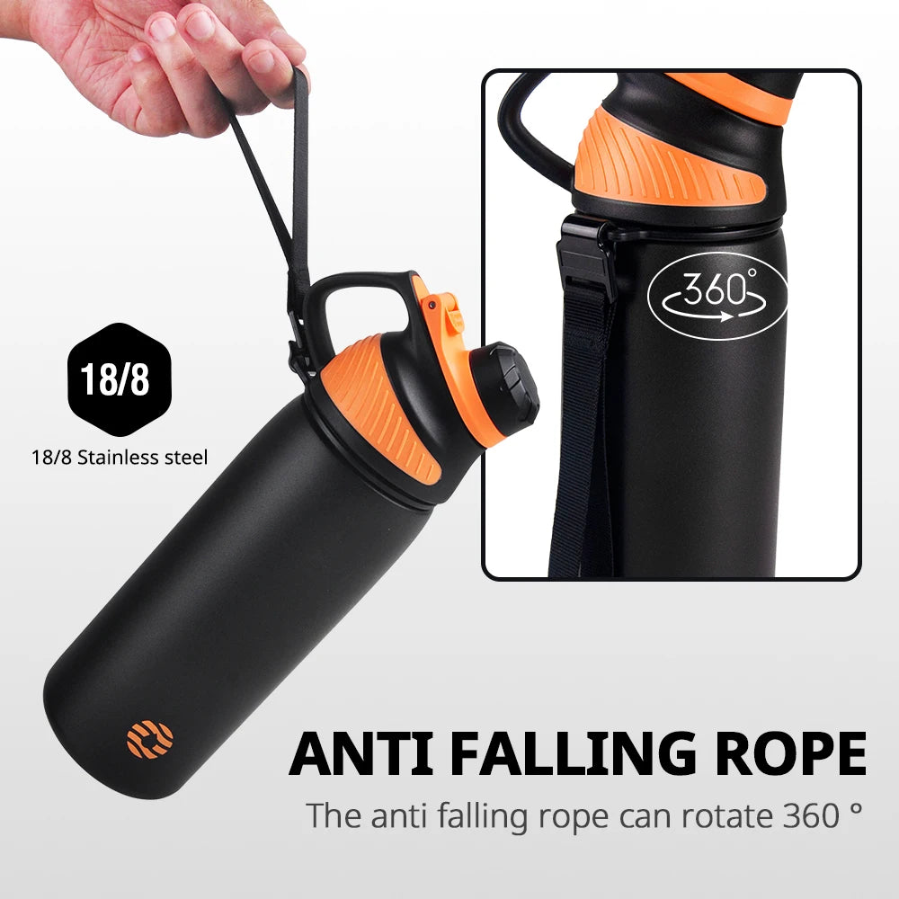 FEIJIAN Thermo bouteille avec couvercle magnétique Sport de plein air bouteille d'eau en acier inoxydable garder le froid isolé flacon sous vide 1000 ml