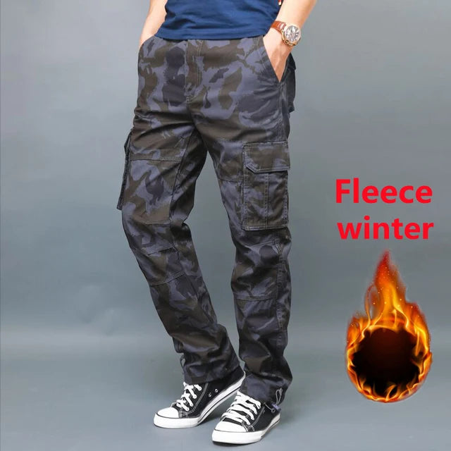 Spring Autumn Men's Cargo Pants Mens Casual Multi Pockets Military Large Size Tactical Pants Men Outwear Straight Winter Pants