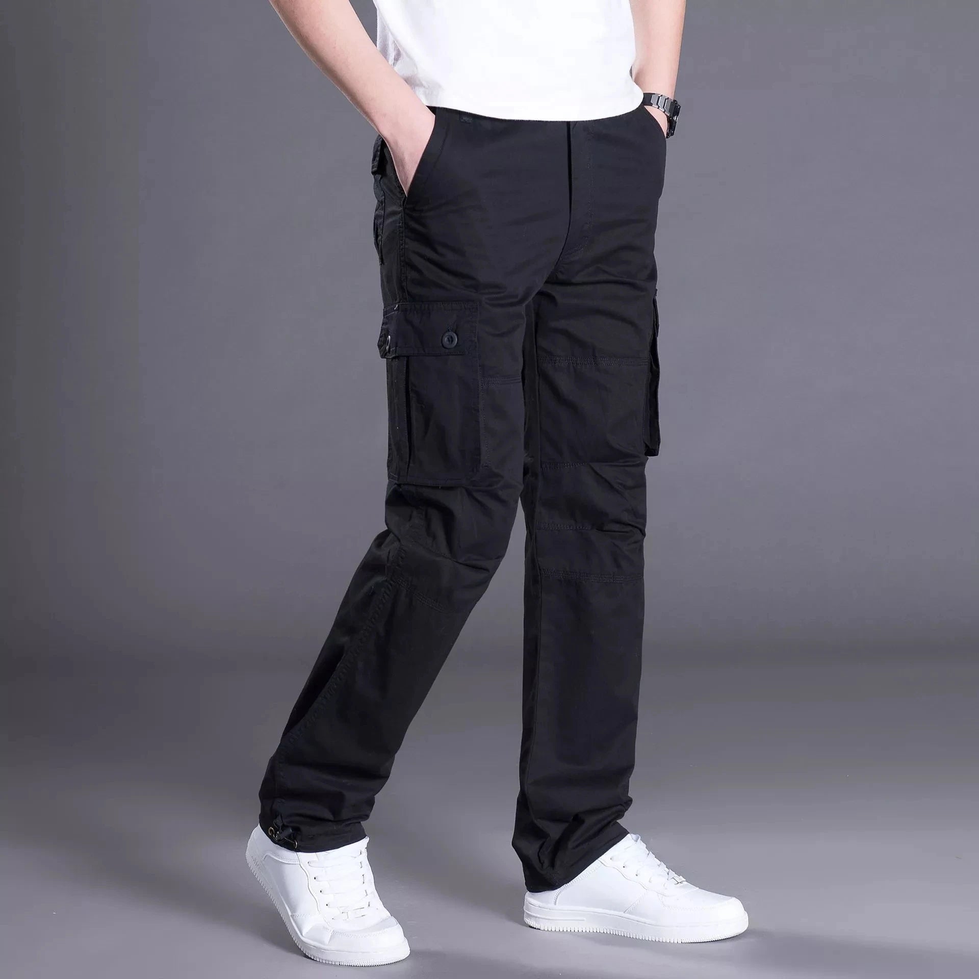 Spring Autumn Men's Cargo Pants Mens Casual Multi Pockets Military Large Size Tactical Pants Men Outwear Straight Winter Pants