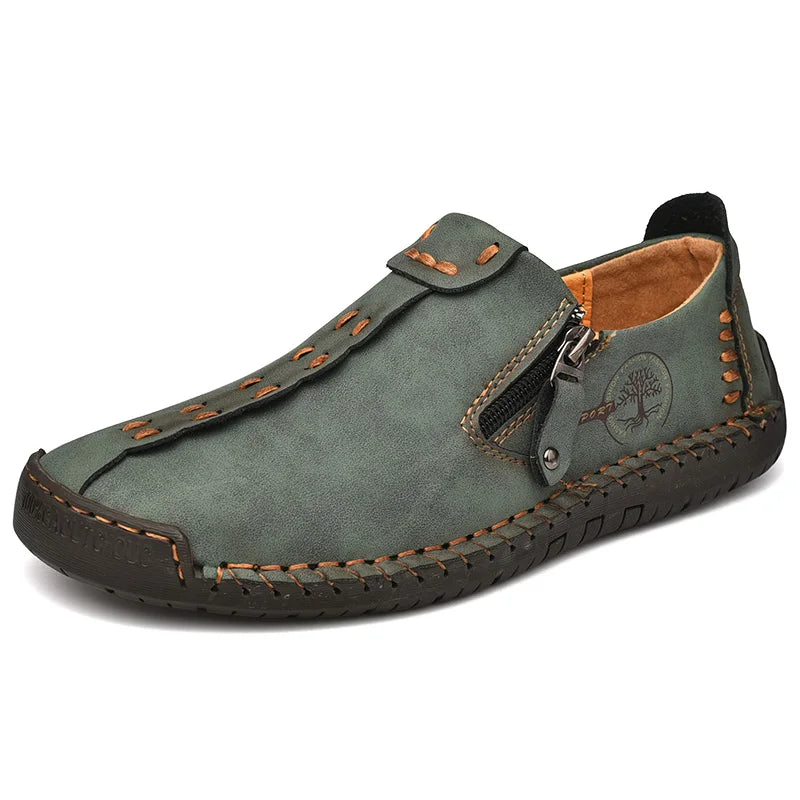 Mocassins en cuir pour hommes, chaussures à enfiler décontractées, respirantes, plates, grande taille, offre spéciale