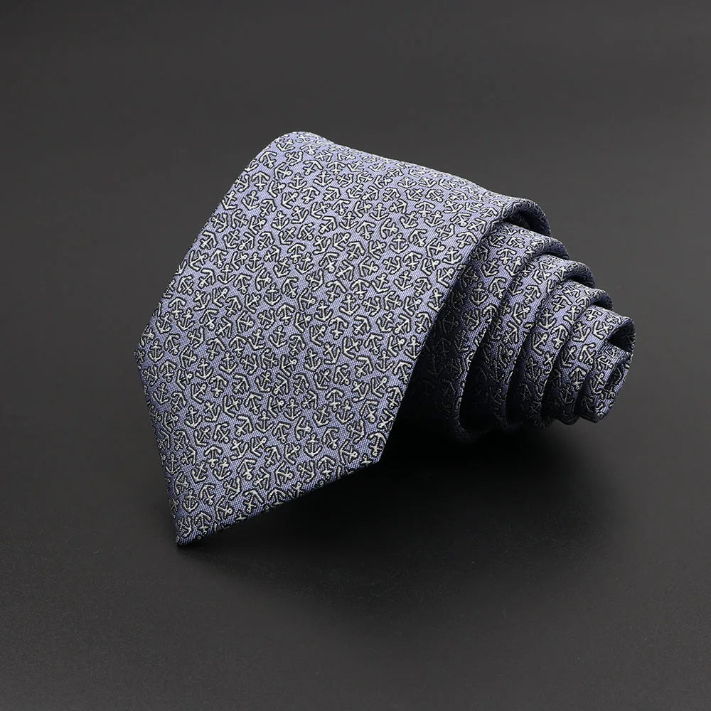 Nouveau Cravate Homme Classique Couleur Unie Rayure Plaid 8cm Jacquard Marine Cravate Accessoires Usure Quotidienne Cravat Mariage Cadeau de Fête