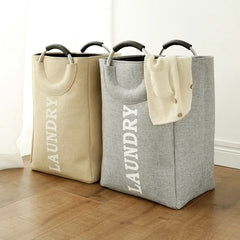 Mir à linge pliant portable, grande capacité, poignée, étanche, grand panier de rangement en lin, jouets pour enfants, bac organisateur de vêtements sales