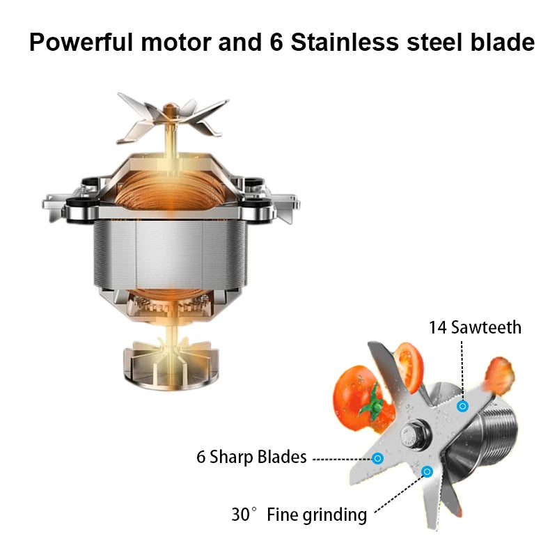 Mixeur digital professionnel 3HP sans BPA 2 LItres avec touche tactile, robot de cuisine blender, mélangeur et presse-agrumes très puissant pour faire de délicieux smoothies glacés aux fruits avec bouton sensitif