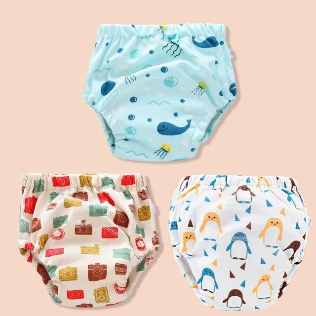 Couches réutilisables pour bébé, culottes, pantalons d'entraînement en pot pour enfants, couches en tissu écologique, toilettes lavables, couches en coton pour tout-petits