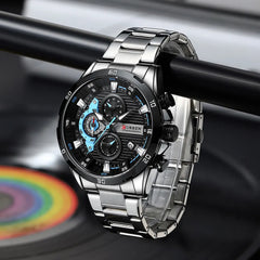 CURREN montres en acier inoxydable pour hommes mode créative cadran lumineux avec chronographe horloge mâle montres décontractées