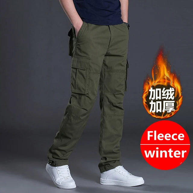 Spring Autumn Men's Cargo Pants Mens Casual Multi Pockets Military Large Size Tactical Pants Men Outwear Straight Winter Pants