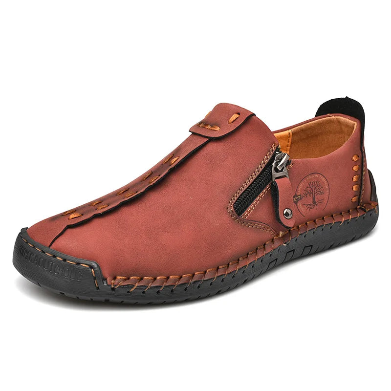 Mocassins en cuir pour hommes, chaussures à enfiler décontractées, respirantes, plates, grande taille, offre spéciale