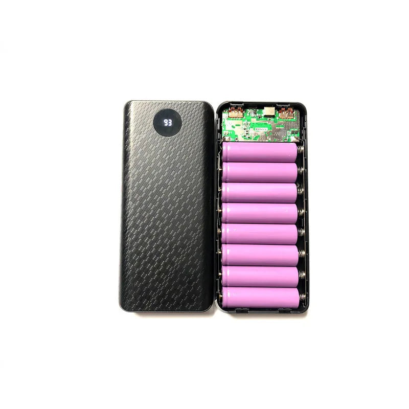 Boîtier de chargeur de batterie USB à charge rapide QC 3.0, affichage numérique LED, 8x18650, pour tous les smartphones