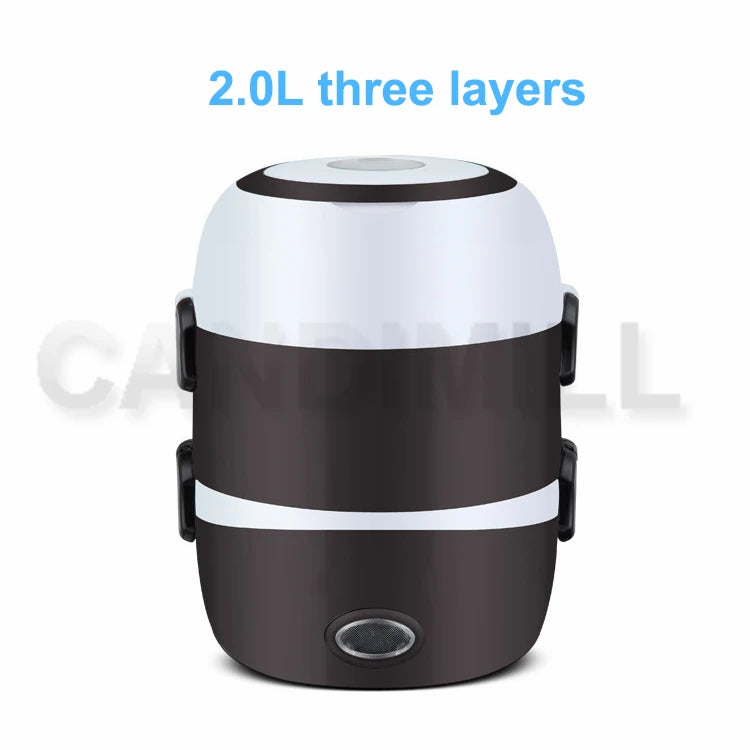 CANDIMILL Mini cuiseur à riz électrique repas Portable chauffage thermique boîte à déjeuner 2/3 couches cuiseur vapeur alimentaire récipient de cuisson