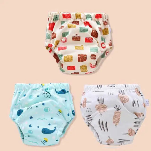 Couches réutilisables pour bébé, culottes, pantalons d'entraînement en pot pour enfants, couches en tissu écologique, toilettes lavables, couches en coton pour tout-petits