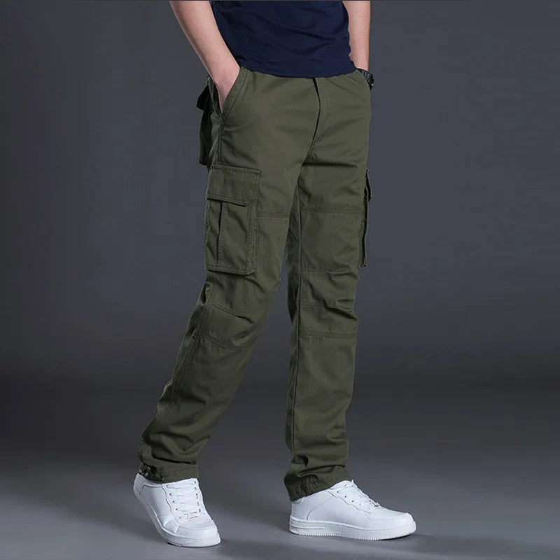 Printemps automne hommes Cargo pantalon hommes décontracté Multi poches militaire grande taille pantalon tactique hommes vêtements d'extérieur pantalons d'hiver droits