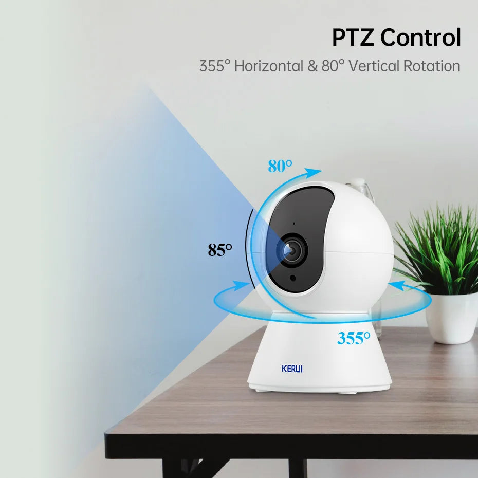 KERUI 5MP 8MP 4K HD Tuya Smart WiFi Mini IP Caméra IP de sécurité sans fil intérieure Caméra de surveillance CCTV à domicile avec suivi automatique