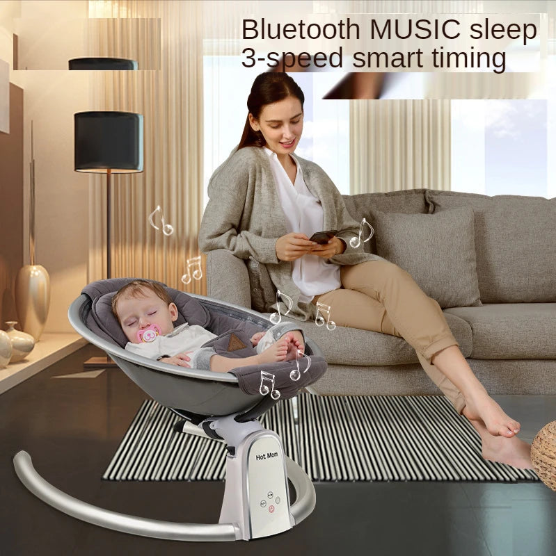 LazyChild-Chaise à bascule électrique pour nouveau-né, berceau de couchage réglable, lit réconfortant pour bébé de 0 à 2 ans, 2023