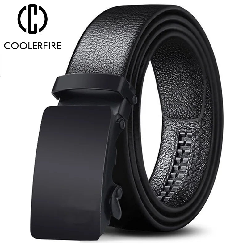 Hommes ceinture en métal marque de luxe boucle automatique en cuir haute qualité ceintures pour hommes travail d'affaires sangle décontractée ZDP001A