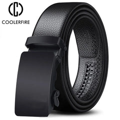 Hommes ceinture en métal marque de luxe boucle automatique en cuir haute qualité ceintures pour hommes travail d'affaires sangle décontractée ZDP001A