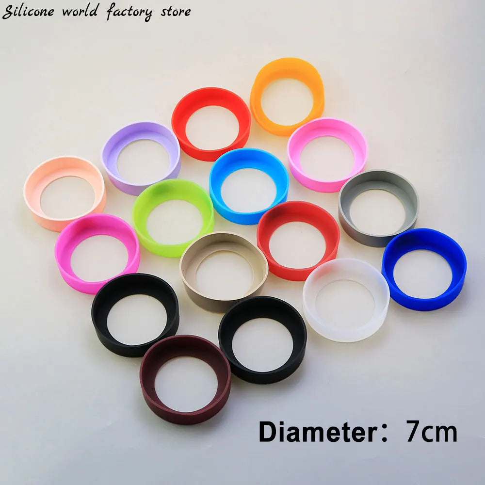Couvercle inférieur de tasse en Silicone de 7cm, gaine de manchon de dessous de verre, anneau inférieur de tasse de 70MM, résistant à l'usure, couvercle inférieur incassable