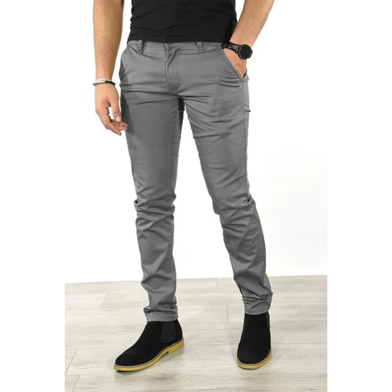 Pantalons décontractés pour hommes, 6 couleurs, Style classique, mode Business, Slim Fit, droits, couleur unie, vêtements quotidiens, tendance, nouvelle collection automne 2022