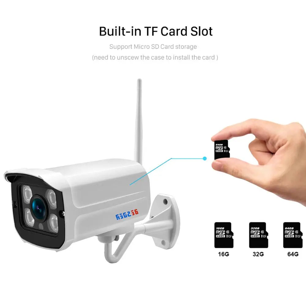 BESDER 5MP 2MP Audio sans fil Version nocturne alarme Push P2PWifi caméra balle caméra IP extérieure avec emplacement pour carte SD Max 128GB iCsee