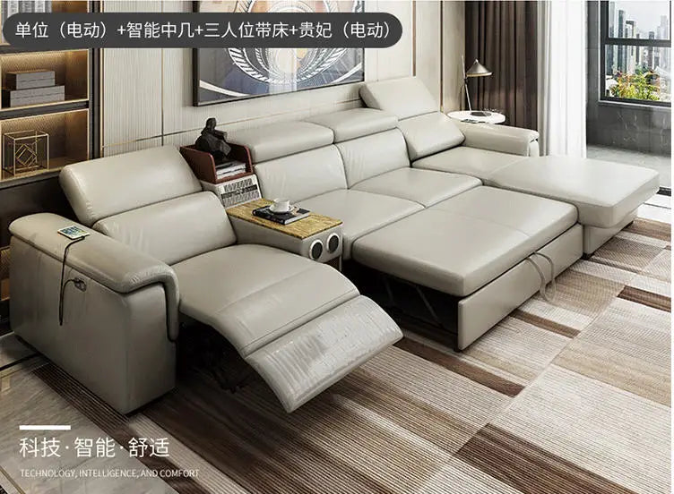Living Room Sofa bed real genuine leather sofas salon couch electric recliner L sofa cama speaker air cleaner storage bluetooth