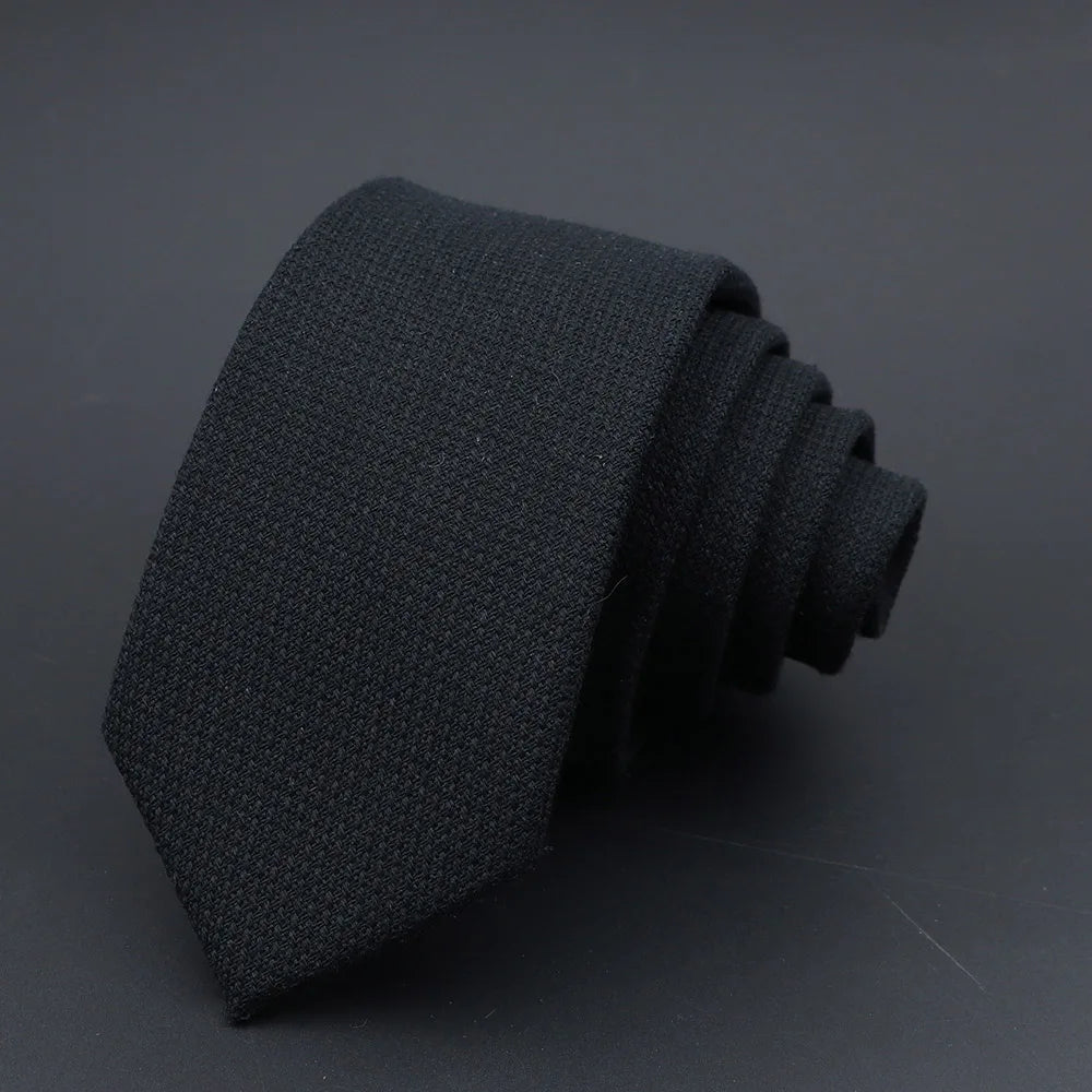 Coton solide fait à la main Cravates en laine Hommes Cravate Rayé Col étroit Slim Cachemire Casual Cravate Accessoires