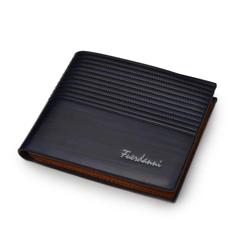 Vintage Men's Wallet Leather Men's Short Wallet Slim Male Purses Money Credit Card Holders Luxury Fashion Pure Color Wallet