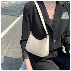 Sac à main rétro solide en cuir PU pour femmes, sous les bras, décontracté, nouvelle collection