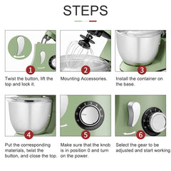 Mélangeur Alimentaire Professionnel avec Filles, Équipement en Métal, Machine à Mélanger la Farine, Fouet à Crème, Pâte à Gâteau, Aide de Cuisine, Support de Centre Commercial