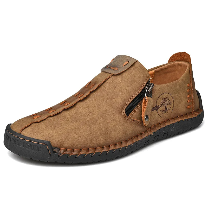 Mocassins en cuir pour hommes, chaussures à enfiler décontractées, respirantes, plates, grande taille, offre spéciale